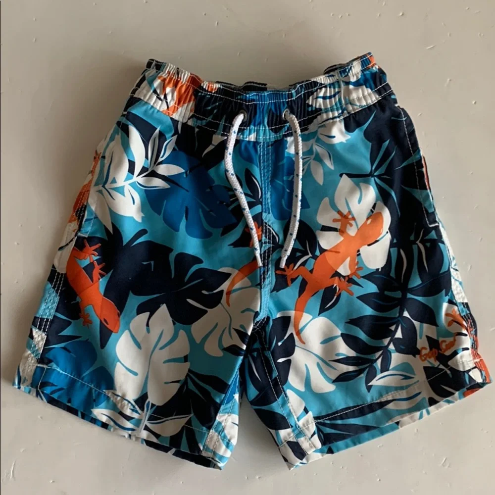 Baby Gap Tropical Blue and Orange Swim Trunks Size 12-18 Months